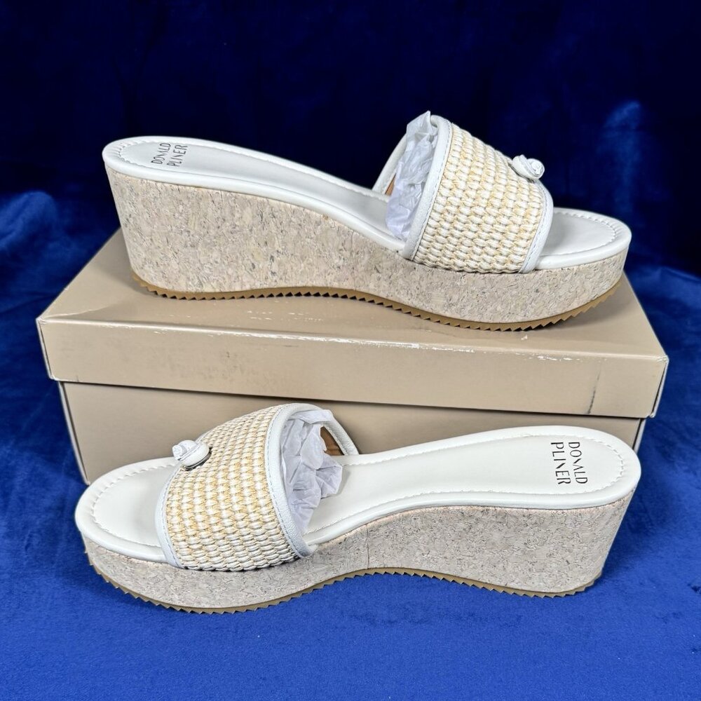 Donald Pliner Silli Platform Sandal Natural Raffia Women's 11 0323 - Picture 3 of 4